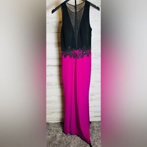 Madison James Black & Fuchsia Prom Formal Gown Dress Size 8 - Stunning!!
